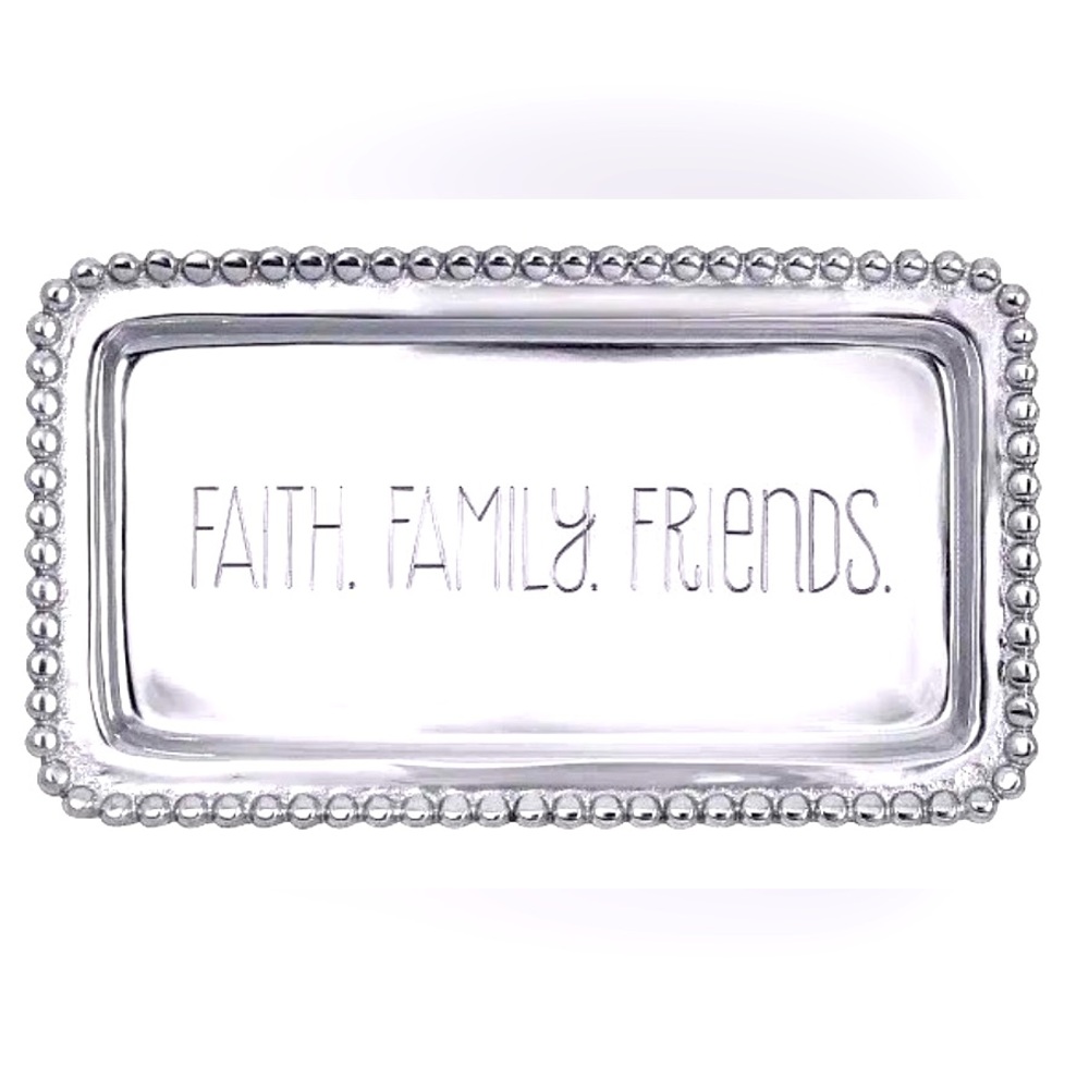 Mariposa Statement Tray “Faith Family Friends”